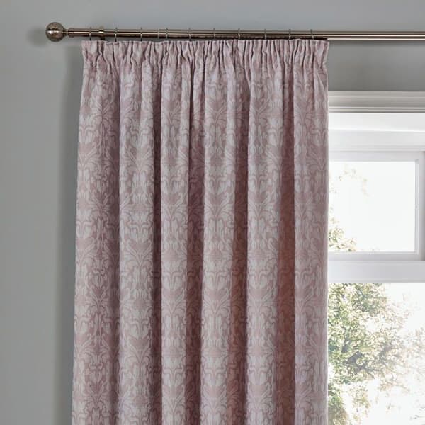 Drömmar - draperier - HWTLR66720LCD - Vävd Hawthorne Par Jacquard plisségardiner med knytband Lavendel 168 x 183 cm