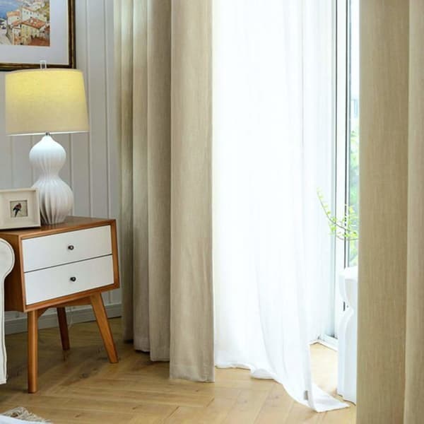 Melodieux 1 Panel Värmeisolerad mörkläggningsgardin för sovrum Vardagsrum Omklädningsgardin för Pergola, Beige 116x137cm