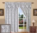 Miniatyrbild 2 av 3: Elegant komfort - Penelopie Silver - Penelopie Jacquard Look Gardin Panel Set, Polyester, Silver, 54x84 tum