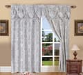 Miniatyrbild 1 av 3: Elegant komfort - Penelopie Silver - Penelopie Jacquard Look Gardin Panel Set, Polyester, Silver, 54x84 tum