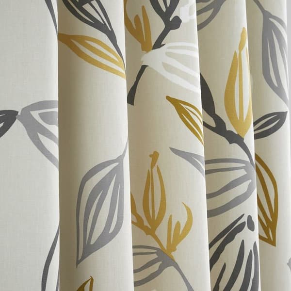 Fusion - ENSOC90726LZU - Ensley - Par öglagardiner 100 % bomull - 229 x 183 cm (B x H) - Okra
