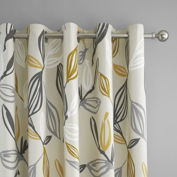 Fusion - ENSOC90726LZU - Ensley - Par öglagardiner 100 % bomull - 229 x 183 cm (B x H) - Okra