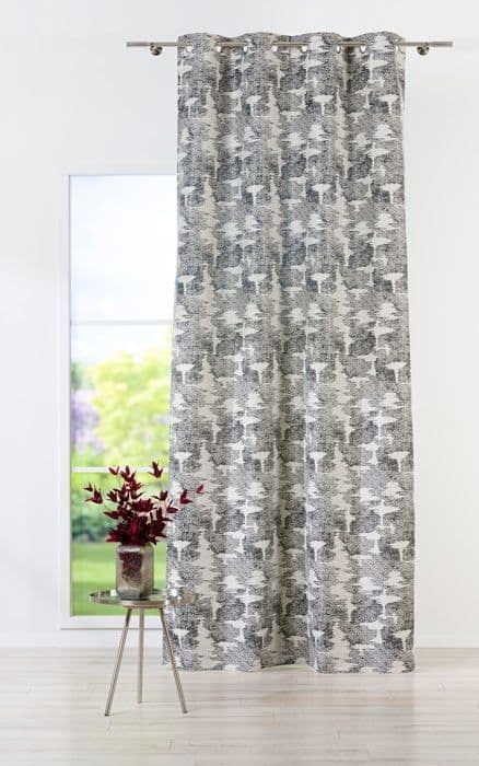 Gardin - dubbla gardiner Mendola inredning - 10-149TAGUS-05 - Tagus Gardin med öljetter Jacquard Svart 140 x 260 cm