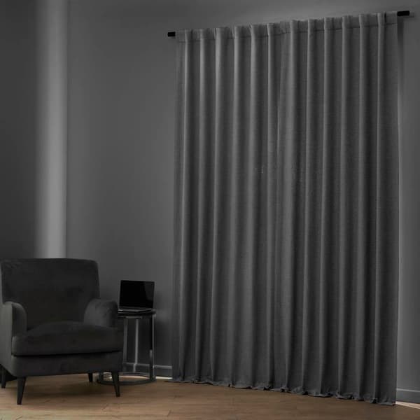 Halvprisdraperier - BOCH-PL1701-84 - HPD Bellino mörkläggningsgardin i polyesterblandning Vista Grå 127 x 213 cm