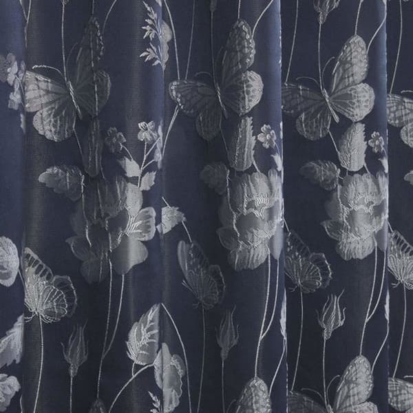 Emma Barclay - BMW6690NVY - Butterfly Meadow Jacquard Double Eyelet Gardiner Marinblå Bredd 66 x Höjd 228 cm