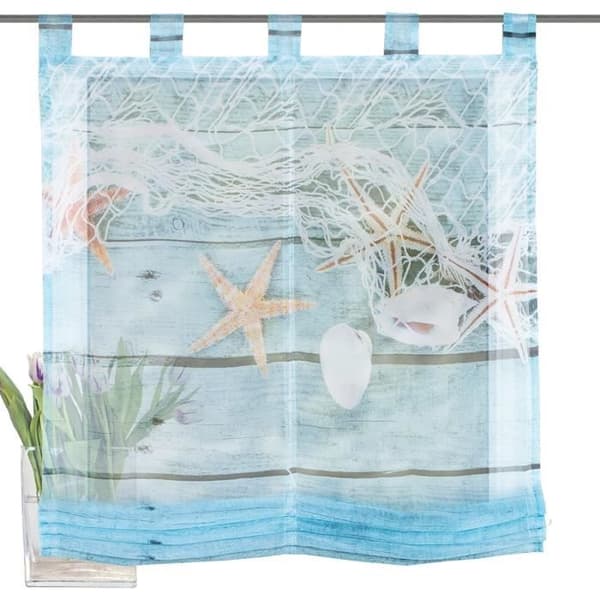 Hem Modebutik Maritim Digitaltryck Segelbåt, Polyester, Blå, 140 x 120 cm -