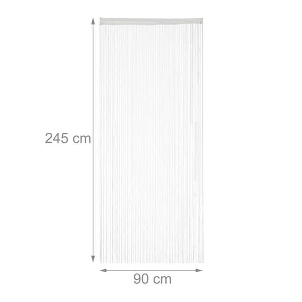Relaxdays Gardin med stångöppning, 2-pack, för dörrar eller fönster, tvättbar, kan förkortas, 90 x 245 cm, vit
