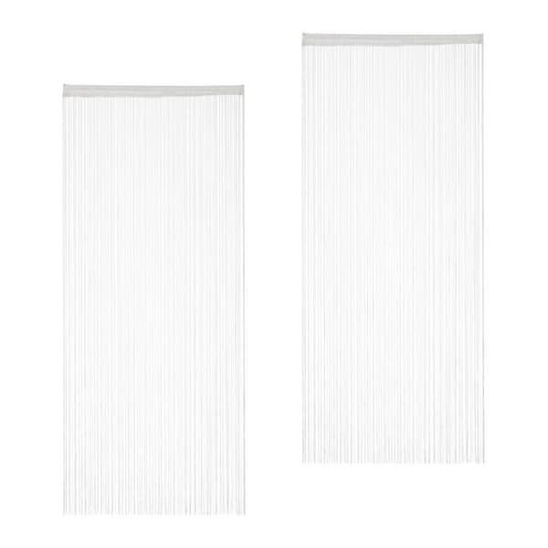 Relaxdays Gardin med stångöppning, 2-pack, för dörrar eller fönster, tvättbar, kan förkortas, 90 x 245 cm, vit