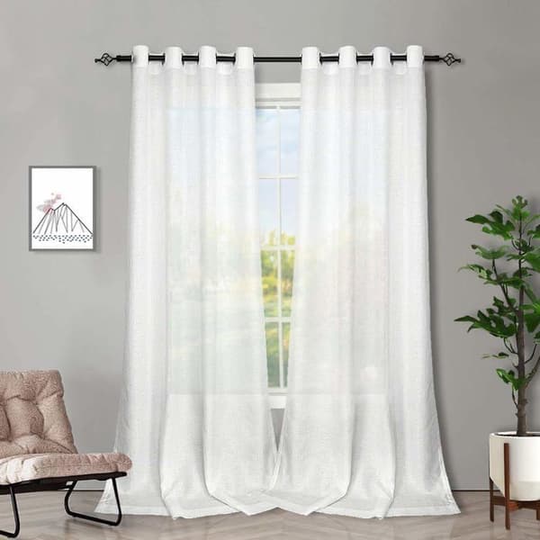 Voile - voile Melodieux Voilage White Eyelet Gardiner, set om 2, 140x183cm