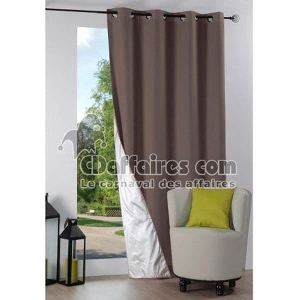 Isolerande gardin med öljett dubbelt Taupe 135 x 240 cm