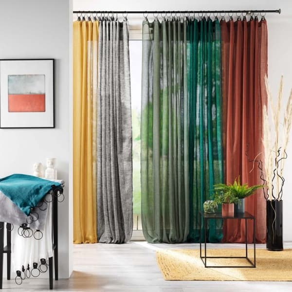Ringpanel - LINKA - Vävt Tyg - 140 x 240 cm - Terrakotta - Inomhus