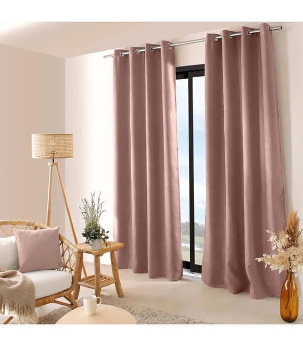 Mörkläggningsgardin - FLOPPY - OLD PINK - 140 x 240 cm - 8 öljetter - 100 % polyester