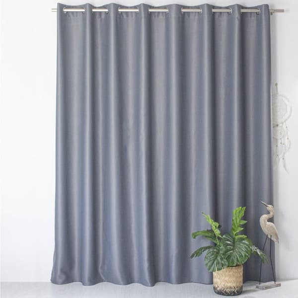 Mörkläggningsgardin - OBSKUR - 300 x 240 cm - Grå - Metallöglor - 100% polyester