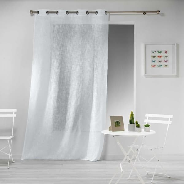 Öljepanel 140 x 240 cm linneeffekt haltona vävd Vit
