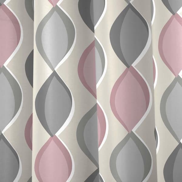 Gardin - dubbla gardiner Fusion - LEXBH90726LZU - Lennox Dubbla gardiner med öljetter 100% Bomull Grå/Rosa 228 x 183 cm