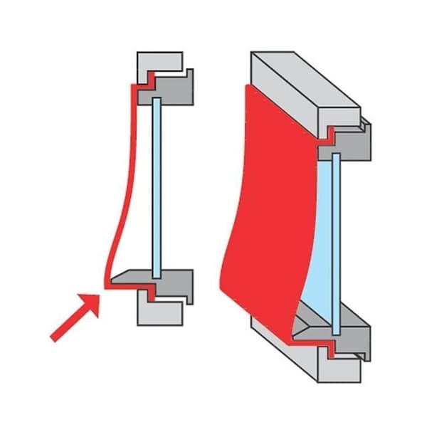 Fönstermarkis med elastisk självhäftande grå-antracit
