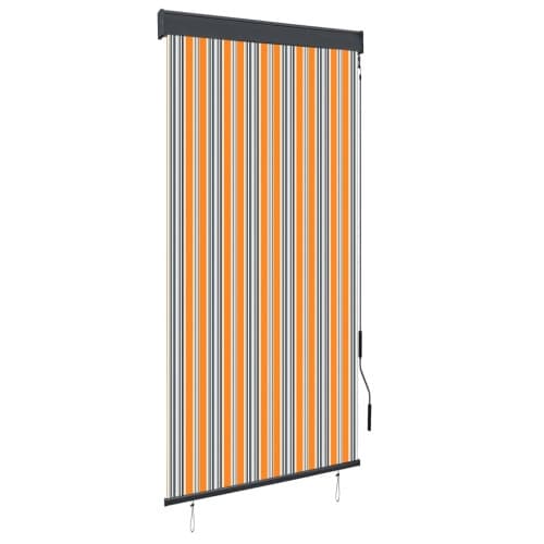 Rullgardin utomhus 100x250 cm gul och blå