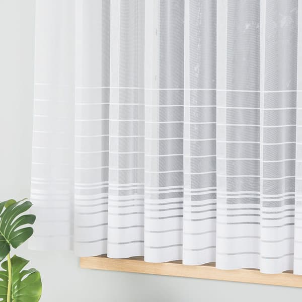 Færdigfremstillet jacquardgardin NELA 400x160cm hvid