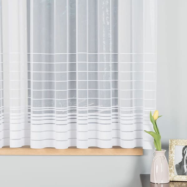 Færdigfremstillet jacquardgardin NELA 400x160cm hvid