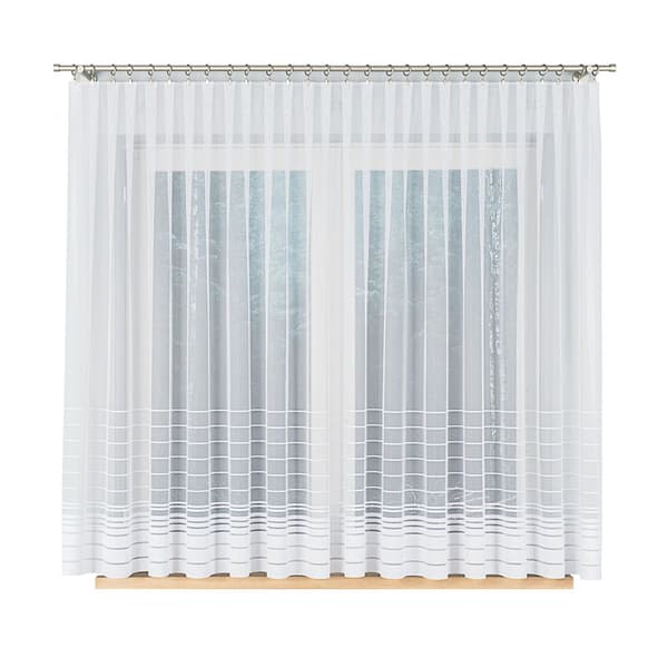 Færdigfremstillet jacquardgardin NELA 400x160cm hvid
