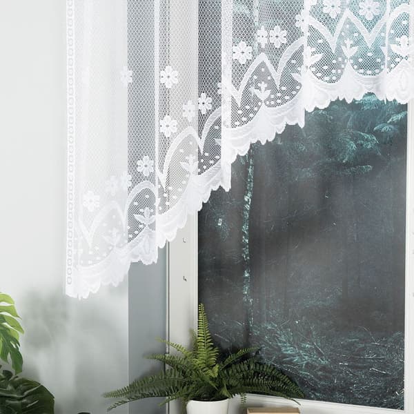 Færdigfremstillet jacquardgardin FLORENTYNA 120x330cm hvid