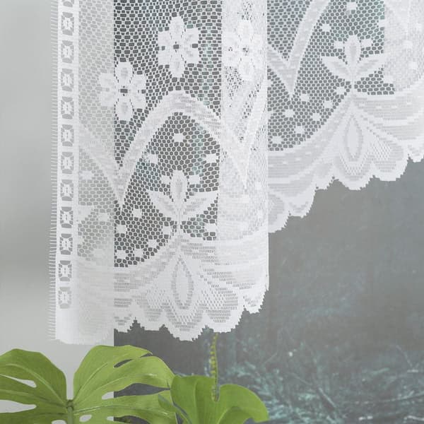 Færdigfremstillet jacquardgardin FLORENTYNA 120x330cm hvid