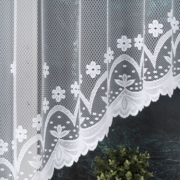Færdigfremstillet jacquardgardin FLORENTYNA 120x330cm hvid