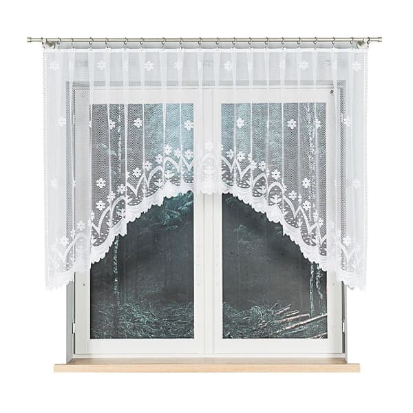 Færdigfremstillet jacquardgardin FLORENTYNA 120x330cm hvid