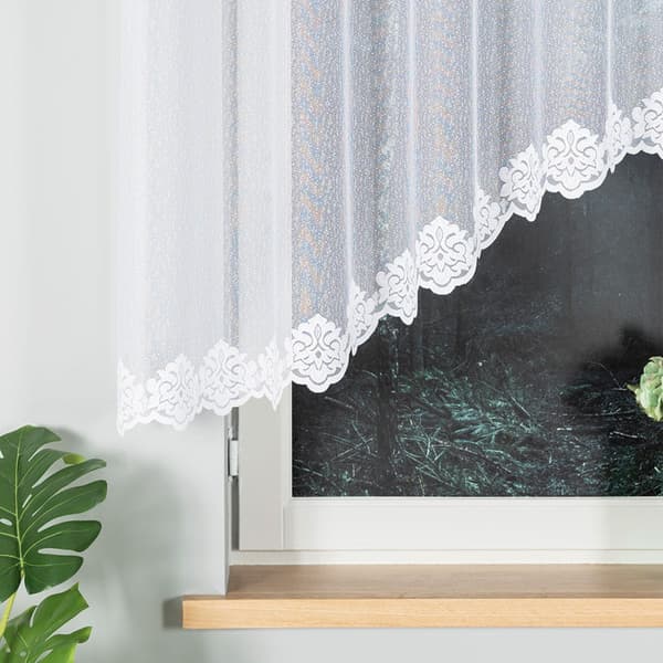 Valmis jacquard-verho 400x160cm Jacquard valkoinen