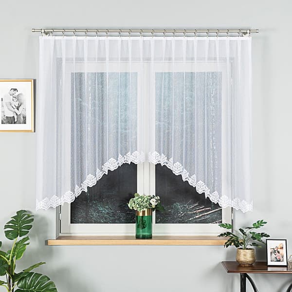 Valmis jacquard-verho 400x160cm Jacquard valkoinen
