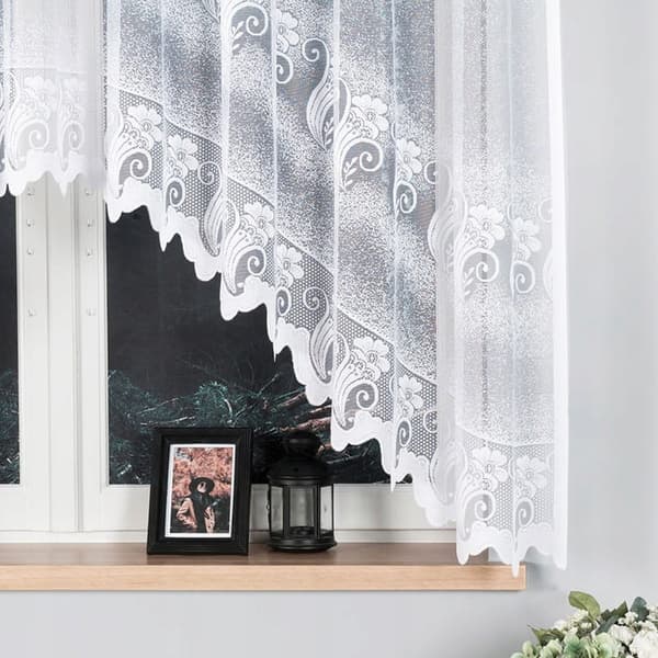Færdigfremstillet jacquardgardin ADELINA 310x160cm hvid