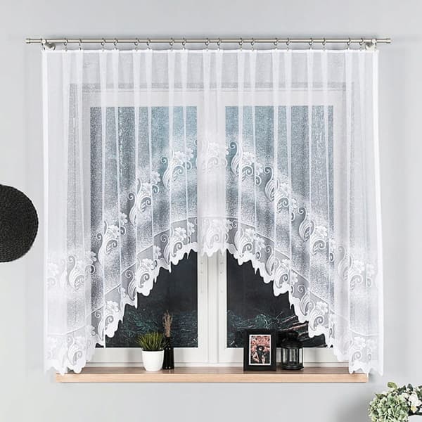 Færdigfremstillet jacquardgardin ADELINA 310x160cm hvid