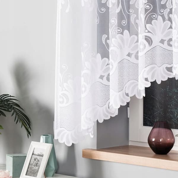 Færdigfremstillet jacquardgardin KASJANA 400x160cm hvid