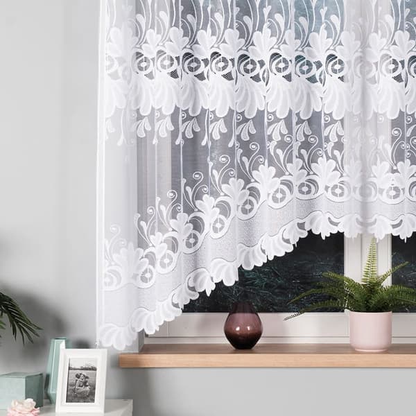 Færdigfremstillet jacquardgardin KASJANA 400x160cm hvid