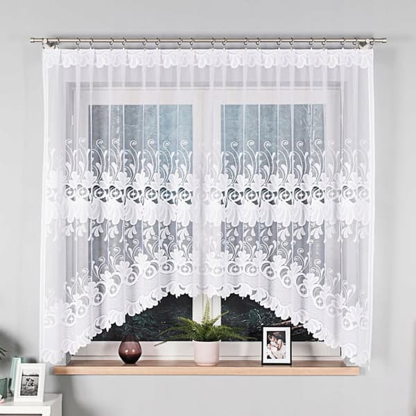Valmis jacquard-verho KASJANA 320x160cm valkoinen