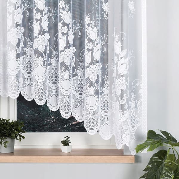 Färdig jacquardgardin EDYTA 300x160cm vit