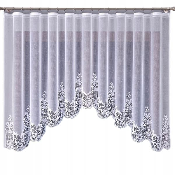 Færdigfremstillet jacquardgardin BERENIKA 330x140cm hvid