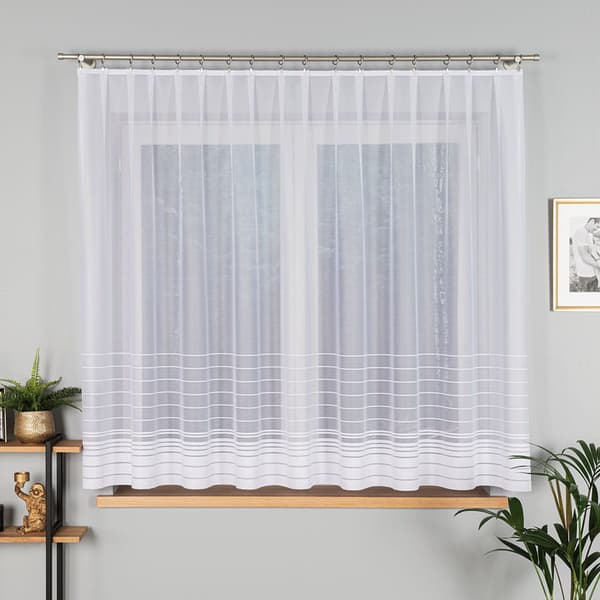 Färdig jacquardgardin NELA 300x160cm vit
