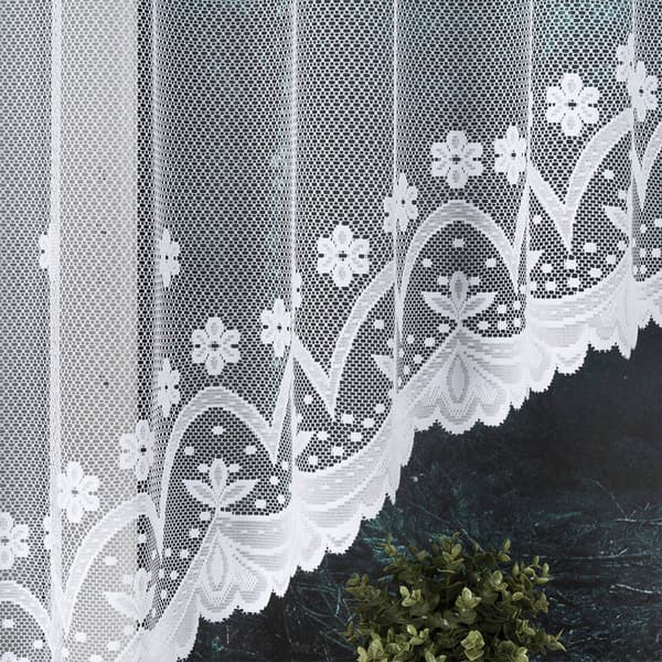 Færdigfremstillet jacquardgardin FLORENTYNA 330X160cm hvid