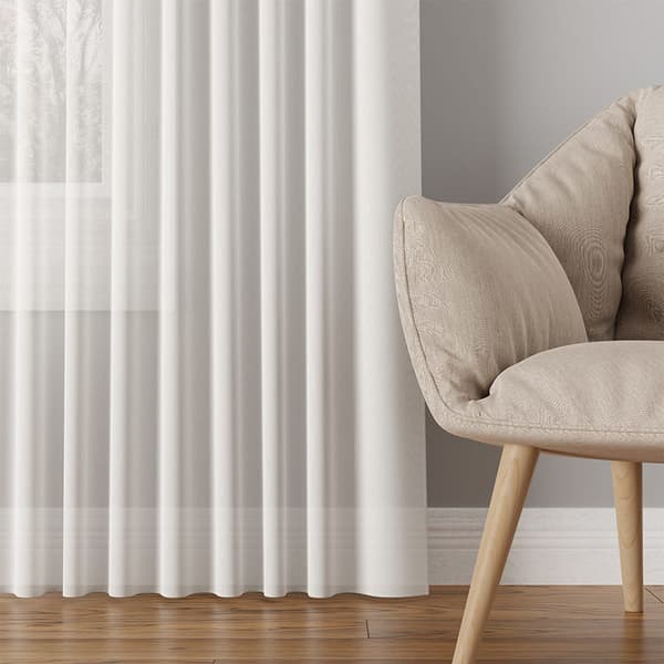 Gardin med öljettband 145x250 Basic enfärgad vit