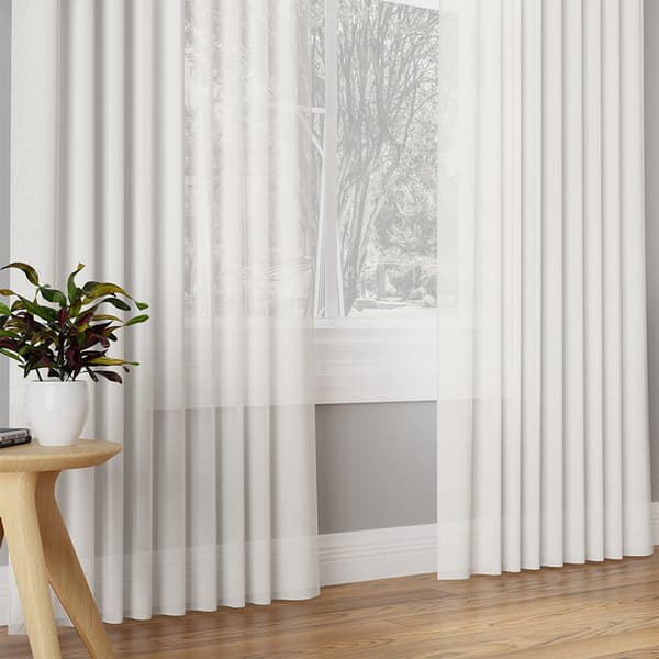 Gardin med öljettband 145x250 Basic enfärgad vit