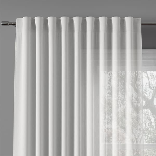 Gardin med öljettband 145x250 Basic enfärgad vit
