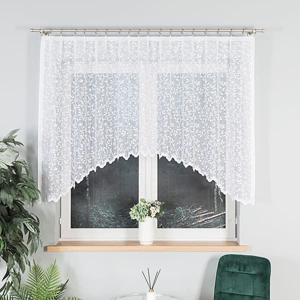 Valmis jacquard-verho ZUZANNA 250X130cm valkoinen