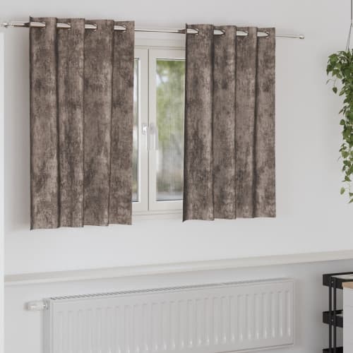 Sammetgardiner 2 st med öljett Cappuccino 140x140 cm