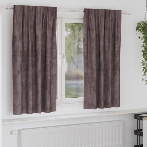 Sammetgardiner 2 st med Öglor Brun 175x140 cm