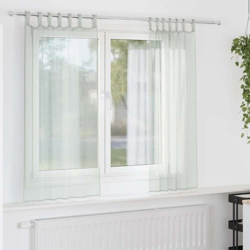 Voile gardiner med stångfickor 2 st ljusgrå
