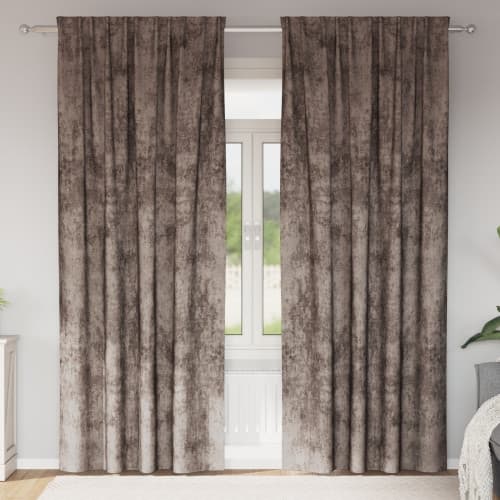 Sammetsgardiner 2 st med öljett Cappuccino 225x140 cm
