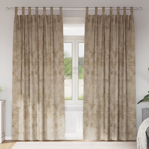 Sammetgardiner 2 st med öglor Champagne 245x140 cm
