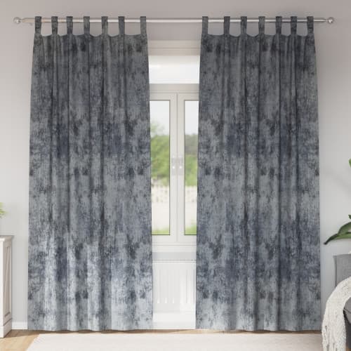 Sammetsgardiner 2 st med öljett Silvergrå 225x140 cm