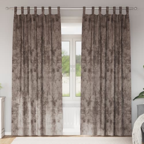 Sammet Gardiner 2 st med Öljett Cappuccino 260x140 cm